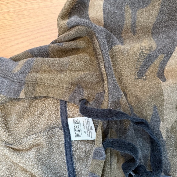 PINK Victoria's Secret Women’s Brown Camouflage Hoodie - Picture 3 of 4
